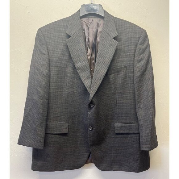Ralph Lauren Wool Sport Coat Blazer Jacket Houndstooth 46R Dark Gray Black - Picture 3 of 12